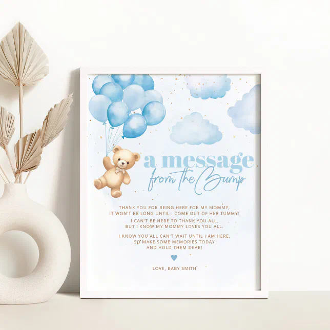 a-message-from-the-bump-blue-teddy-bear-poster-zazzle