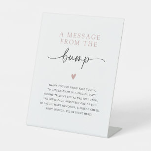 A Message from the Bump Minimalist Baby Shower Pedestal Sign
