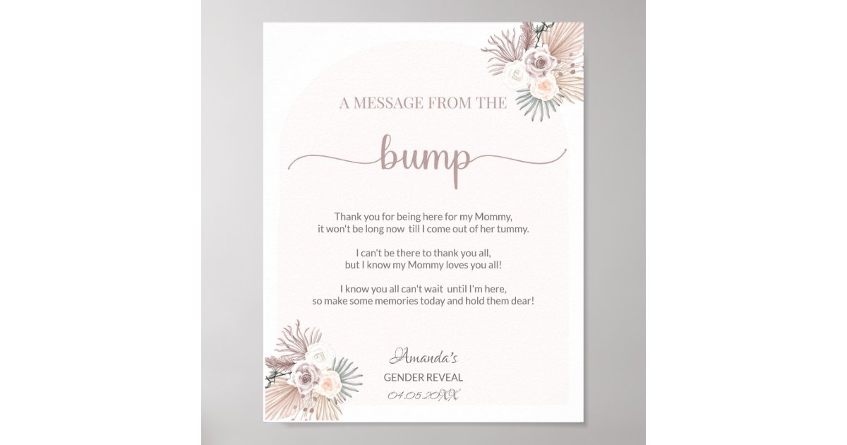 A Message From the Bump Poster Zazzle