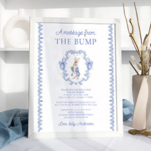 A Message From The Bump Rabbit Baby Shower Poster
