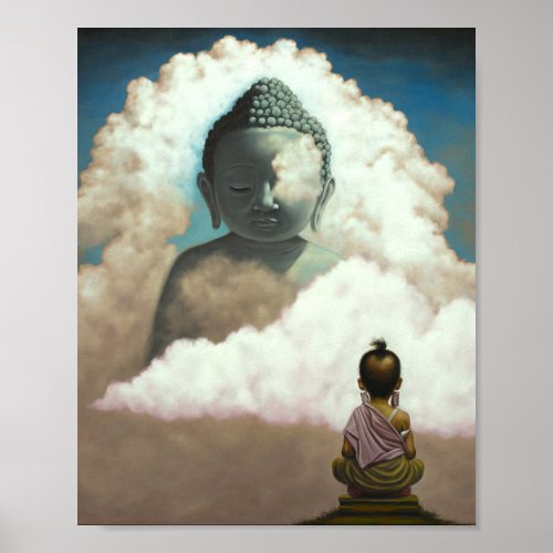 A Message of Peace_ Little Buddha Portrait  Poster