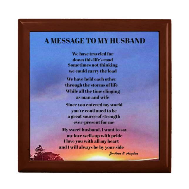 A MESSAGE TO MY HUSBAND   GIFT BOX (Front)