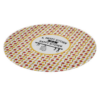 A Messy Kitchen Is A Happy Kitchen Gift Peppers Cutting Board