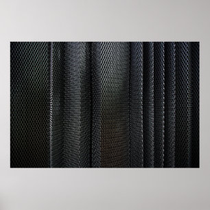 A metal criss-cross grid in undulating layers poster