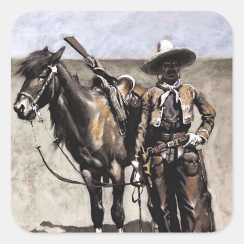 A Mexican Buccaro in Texas by Frederic Remington Square Sticker