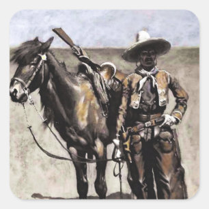 A Mexican Buccaro in Texas by Frederic Remington Square Sticker