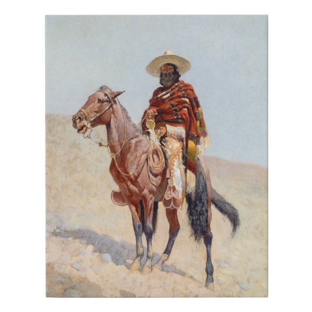 A Mexican Vaquero (1890) by Frederic Remington Faux Canvas Print (Front)