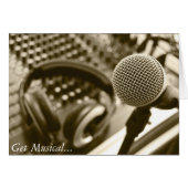 A microphone and headphones (Front Horizontal)