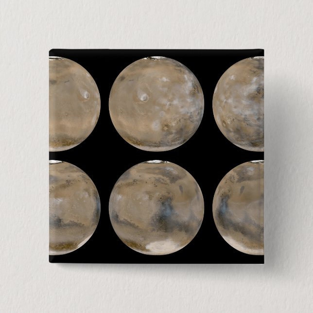 A Mid-Northern Summer/Southern Winter on Mars Pinback Button (Front)