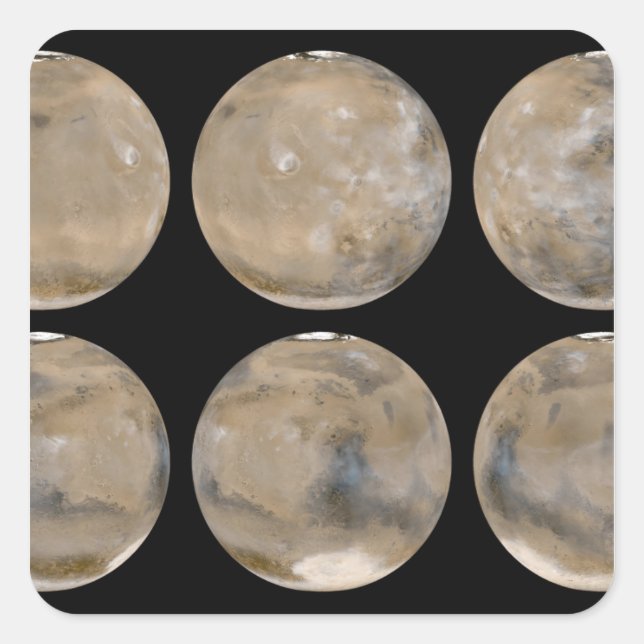 A Mid-Northern Summer/Southern Winter on Mars Square Sticker (Front)