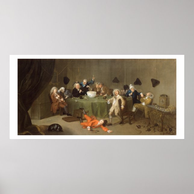 A Midnight Modern Conversation, c.1732 (oil on can Poster (Front)