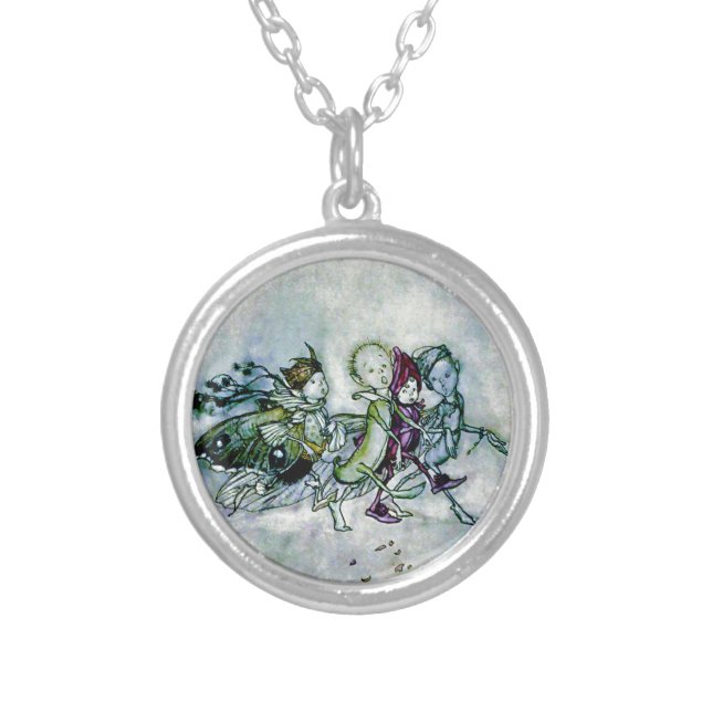 A Midsummer Night's Dream Fairies Silver Plated Necklace (Front)