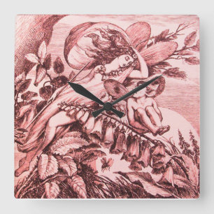 A MIDSUMMER NIGHT'S DREAM / FAIRY TITANIA SQUARE WALL CLOCK