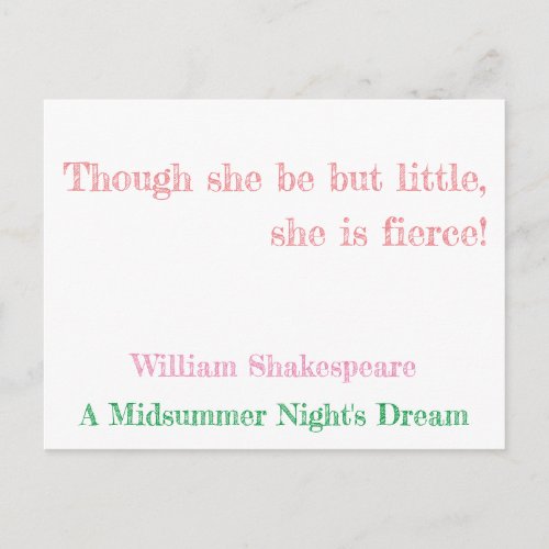 A Midsummer Nights Dream Postcard