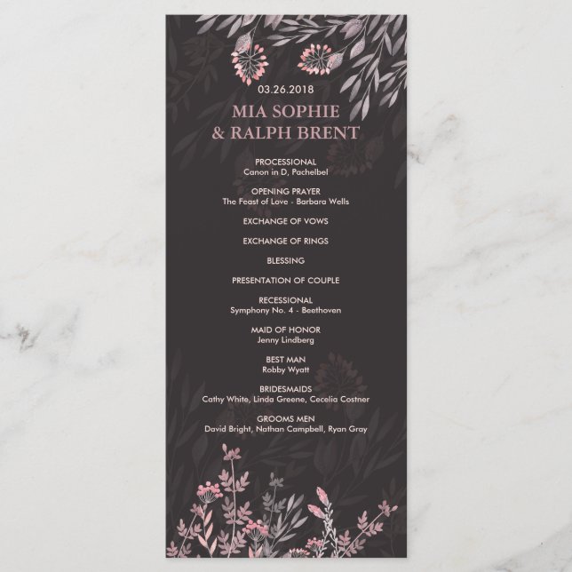A Midsummer Night's Dream Wedding Program (Front)