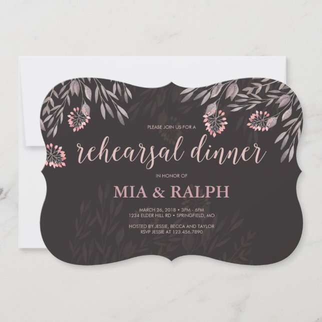 A Midsummer Night's Dream Wedding Rehearsal Dinner Invitation (Front)