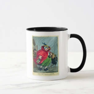 A midwife going to a labour, 1811 mug