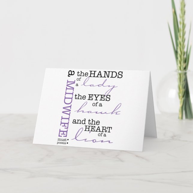 A midwife must possess .... card (Front)