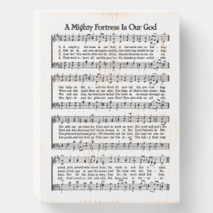 A Mighty Fortress Is Our God Vintage Verses Wooden Box Sign