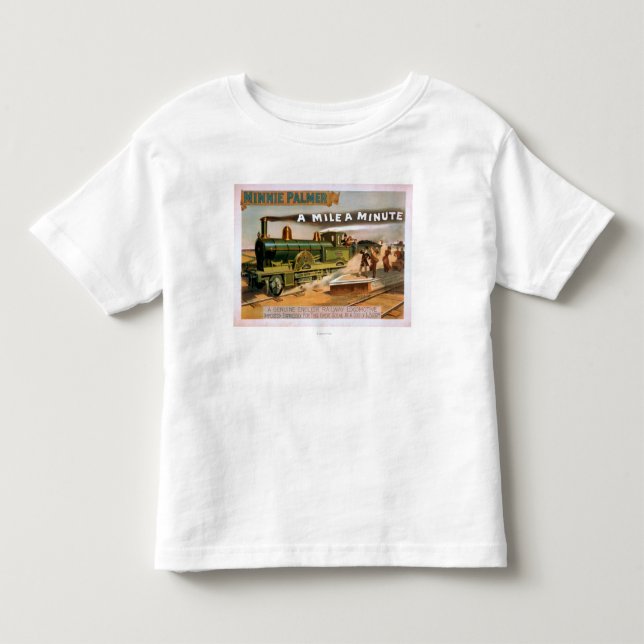 "A Mile a Minute" Big Locomotive Train Theatre Toddler T-shirt (Front)
