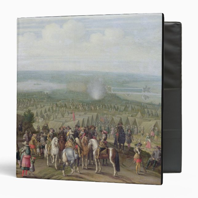 A Military Encampment with Militia on Horses, Troo Binder (Front/Inside)