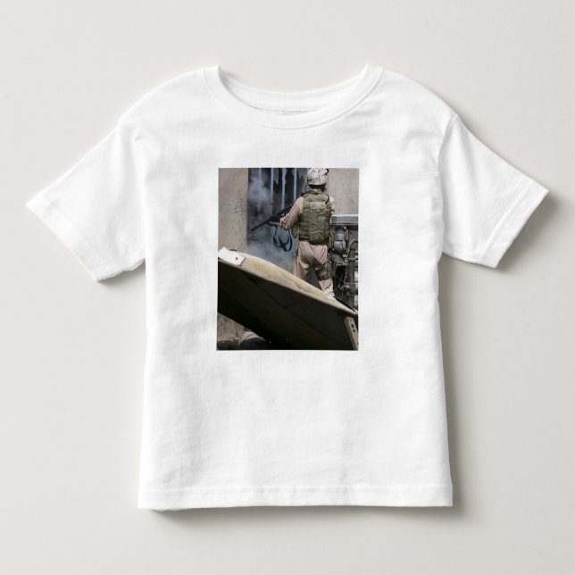 A military policeman uses a breaching round toddler t-shirt (Front)