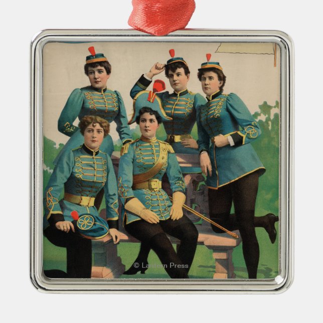 "A Milk White Flag" Woman's Marching Band Metal Ornament (Front)