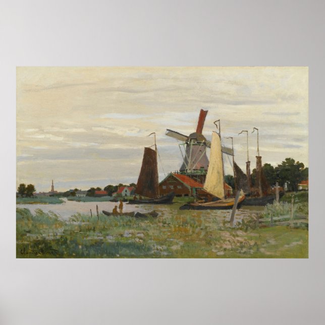 A Mill In Zandam - Claude Monet - 1871 Poster (Front)