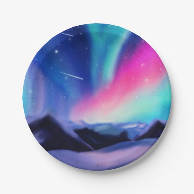 A Million Aurora Dreams Paper Plates (Front)