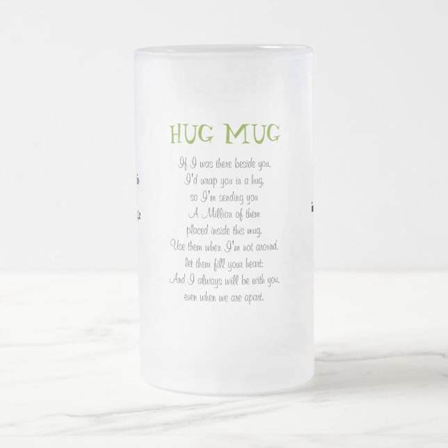 A Million Hugs Verse A Singular Frosted Glass Beer Mug (Center)
