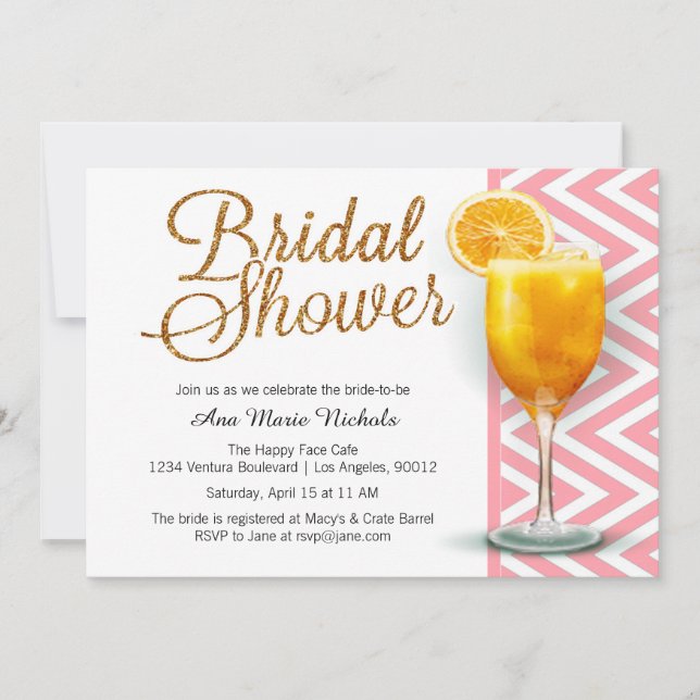 A Mimosa Bridal Shower Brunch Invitation (Front)