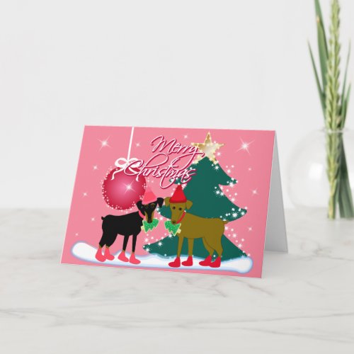 A Min Pin Christmas Holiday Card
