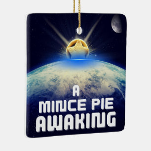 A Mince Pie Awaking Ceramic Ornament