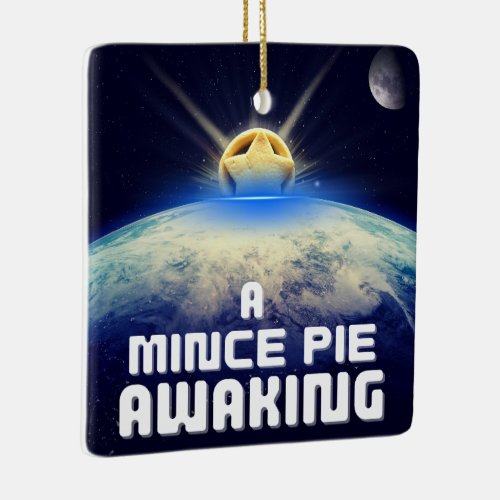 A Mince Pie Awaking Ceramic Ornament