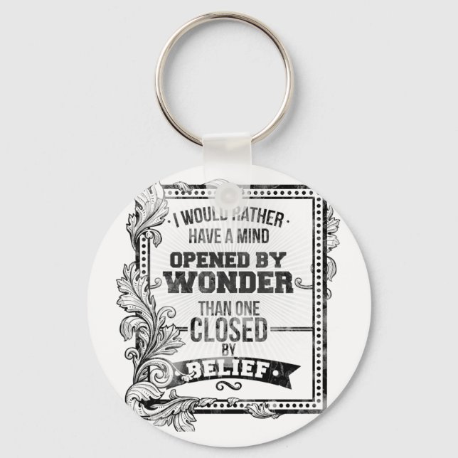 A Mind Opened by Wonder Keychain (Front)