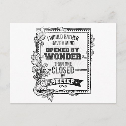 A Mind Opened by Wonder Postcard