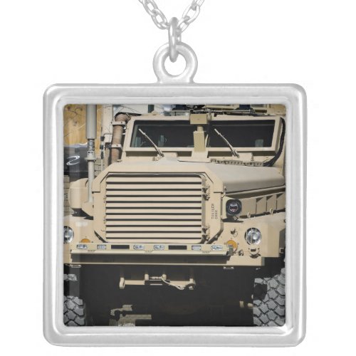 A mine_resistant ambush_protected vehicle silver plated necklace