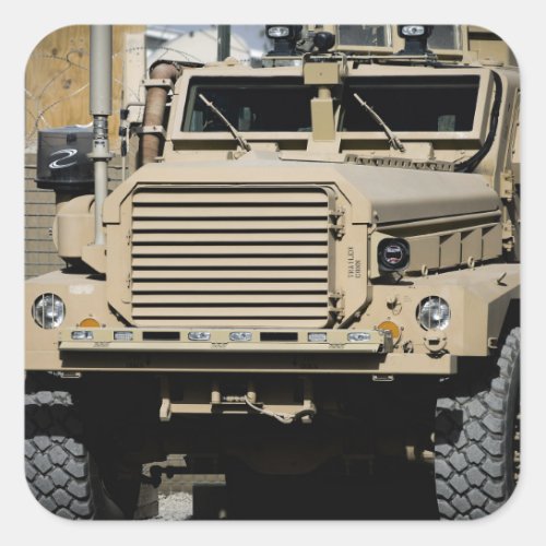 A mine_resistant ambush_protected vehicle square sticker