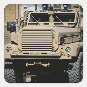 A mine-resistant, ambush-protected vehicle square sticker