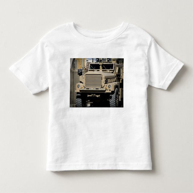 A mine-resistant, ambush-protected vehicle toddler t-shirt (Front)