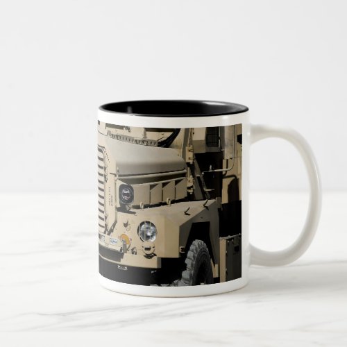 A mine_resistant ambush_protected vehicle Two_Tone coffee mug
