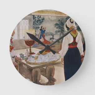 A Miner's Cottage, from a commercially printed por Round Clock