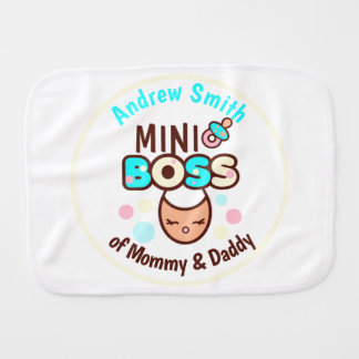 A Mini-Boss of Mommy & Daddy Personalized Baby Burp Cloth