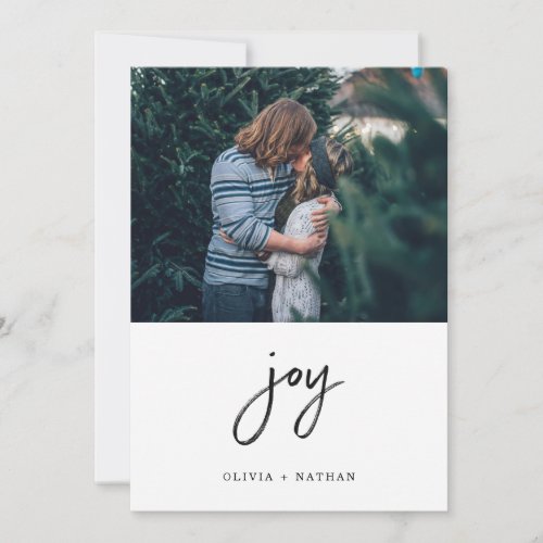 A Minimalist Christmas  Joy with Photo Holiday Card