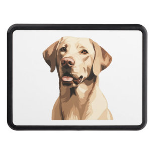 A minimalist of a soft caramel cream of Labrador R Hitch Cover
