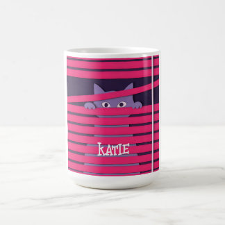 A minimalist stylized cat  coffee mug