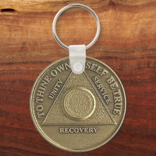 A Miracle Happened CUSTOM DATE Sober AA Coin Keychain