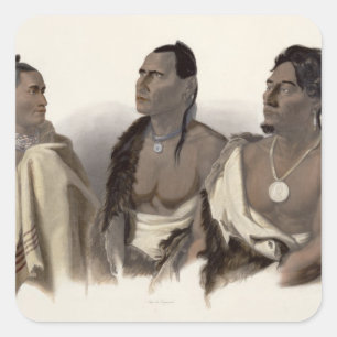 A Missouri Indian, an Oto Indian and the Chief of Square Sticker