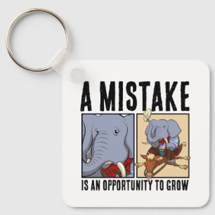 A Mistake Is An Opportunity To Grow Elephant Keychain
