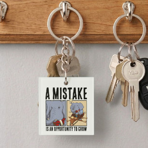 A Mistake Is An Opportunity To Grow Elephant Keychain